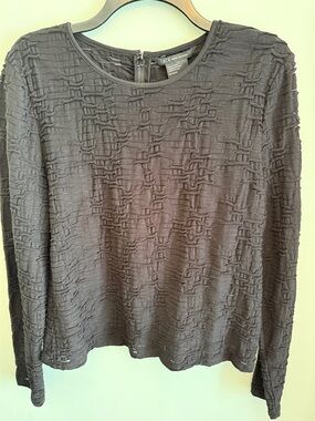 A/X Armani Exchange Black Textured Long Sleeve Top